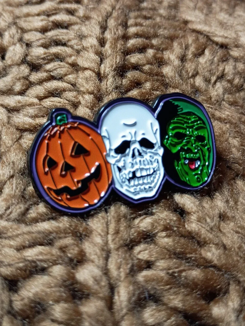 Silver Shamrock Halloween 3 Masks Metal Lapel Pin Horror 80s Season Of Witch